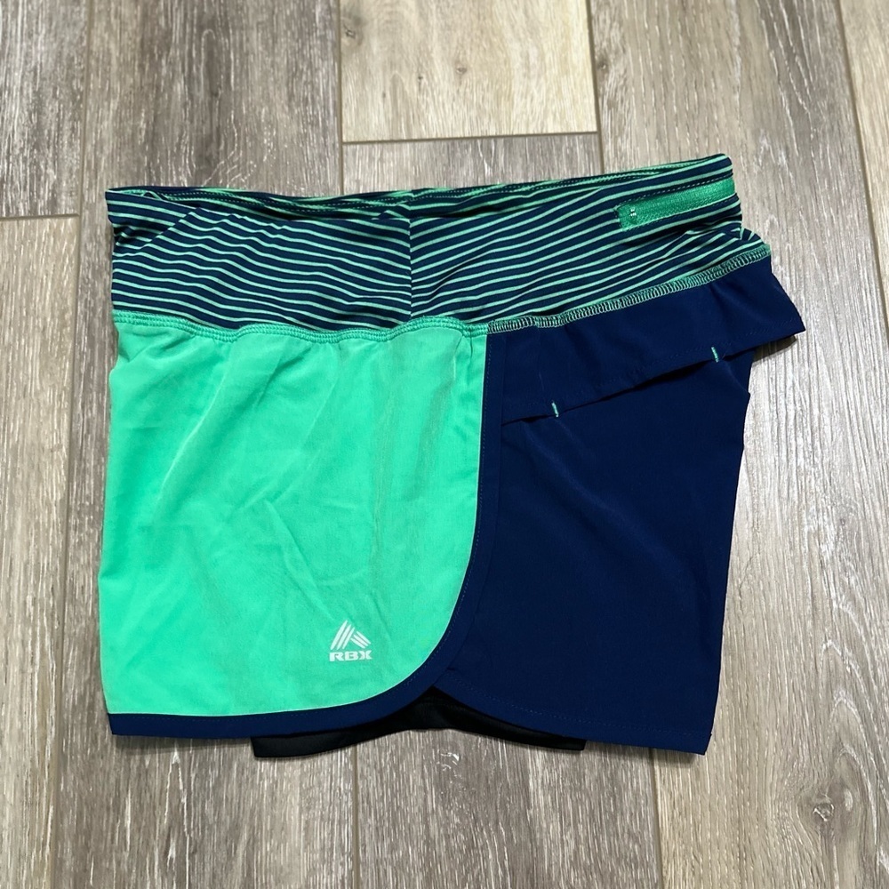 🛍️ R B X Green with blue shorts with under shorts. Excellent condition.